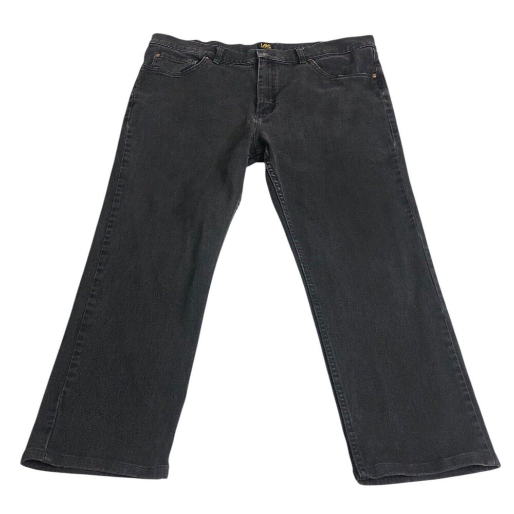 Vintage 90s Y2K Lee Jeans Mens 40x29 Black Faded Straight Leg Classic Fit Grunge
